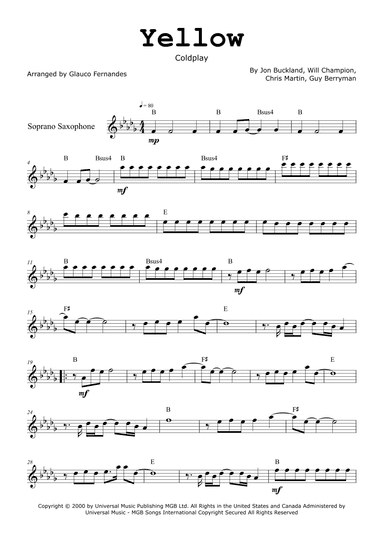 Yellow (arr. Glauco Fernandes)