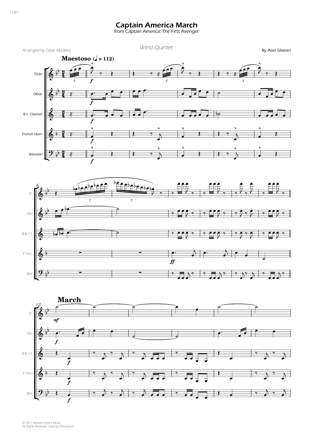 Captain America March - Score Only (arr. César Madeira)