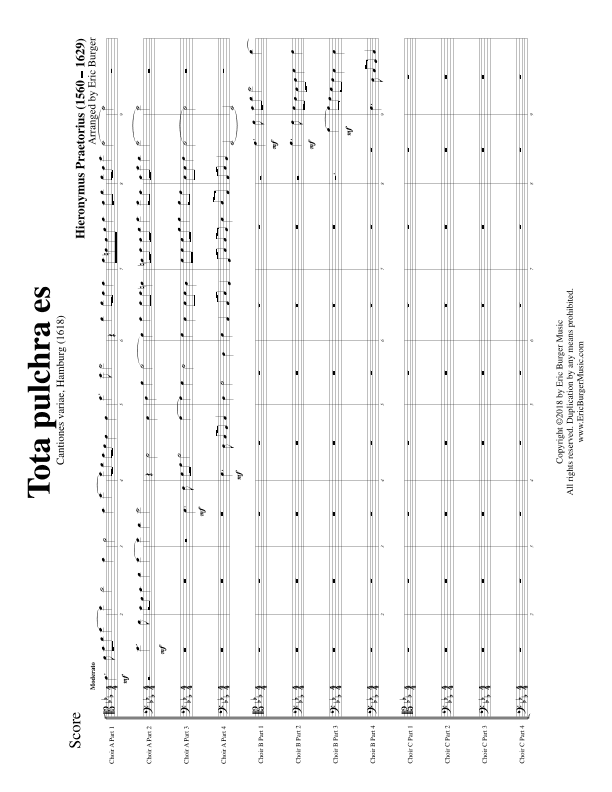Tota pulchra es for Trombone or Low Brass Duodectet (12 Part Ensemble) (arr. Eric Burger Music)