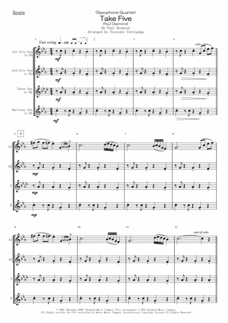 Take Five (arr. Tsuyoshi Yoroiguma)