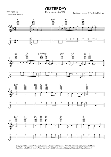 Yesterday (arr. Daniel Nakamura)