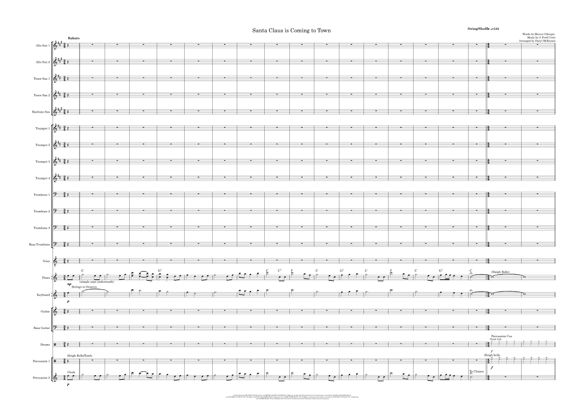 Santa Claus Is Comin' To Town (arr. Daryl McKenzie)