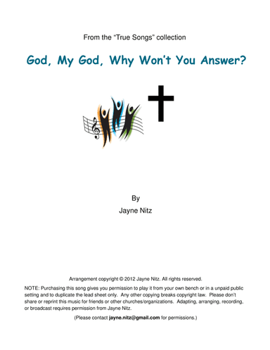 God, My God, Why Won't You Answer? (arr. Jayne Nitz)
