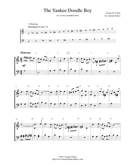 The Yankee Doodle Boy (Yankee Doodle Dandy) - for 3-octave handbell choir (arr. Samuel Stokes)