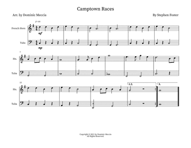 Camptown Races- French Horn and Tuba Duet (arr. Dominic Meccia)