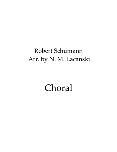Choral (arr. Nick Lacanski)