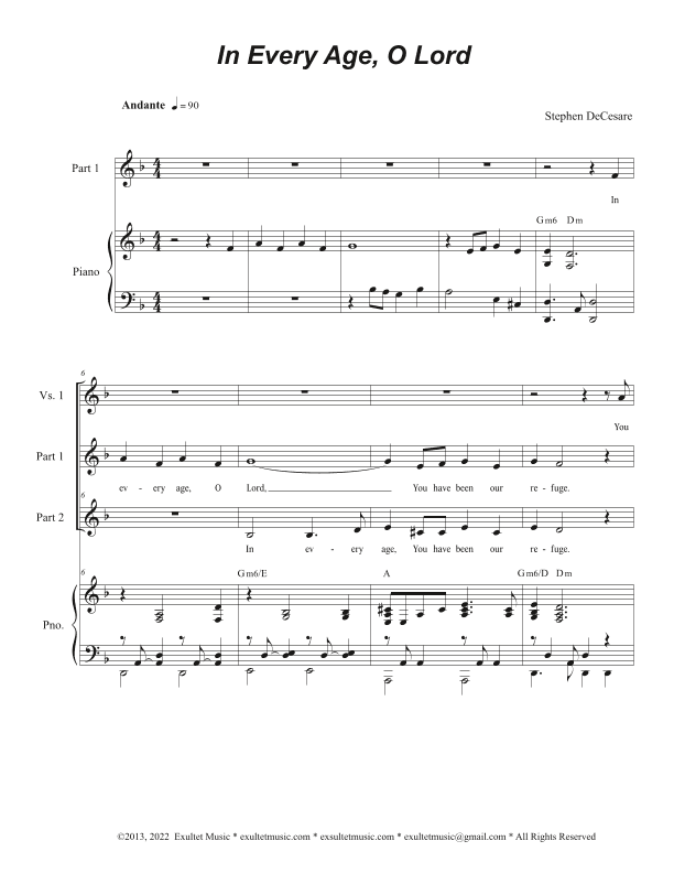 In Every Age, O Lord (2-part choir)