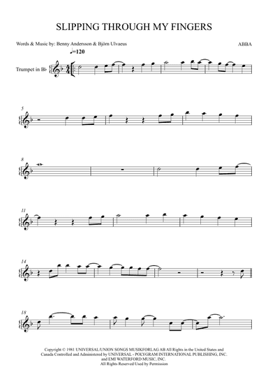 Slipping Through My Fingers (arr. Karen Gueiros)