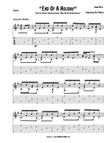 End Of A Holiday (arr. Accubass)