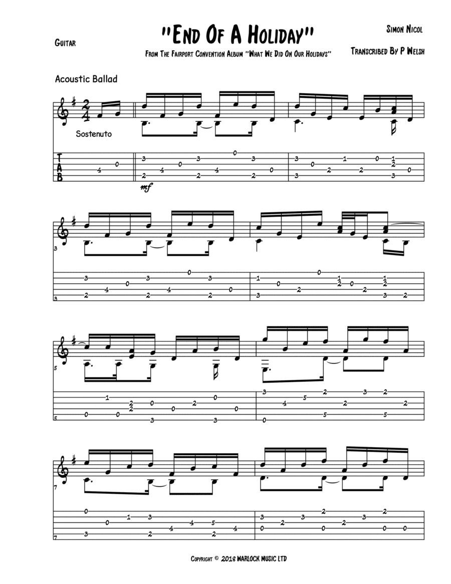 End Of A Holiday (arr. Accubass)