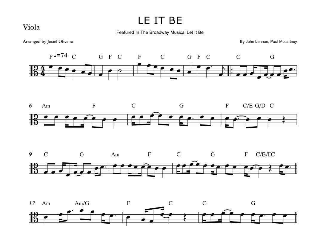 Let It Be (arr. Josiel Oliveira)