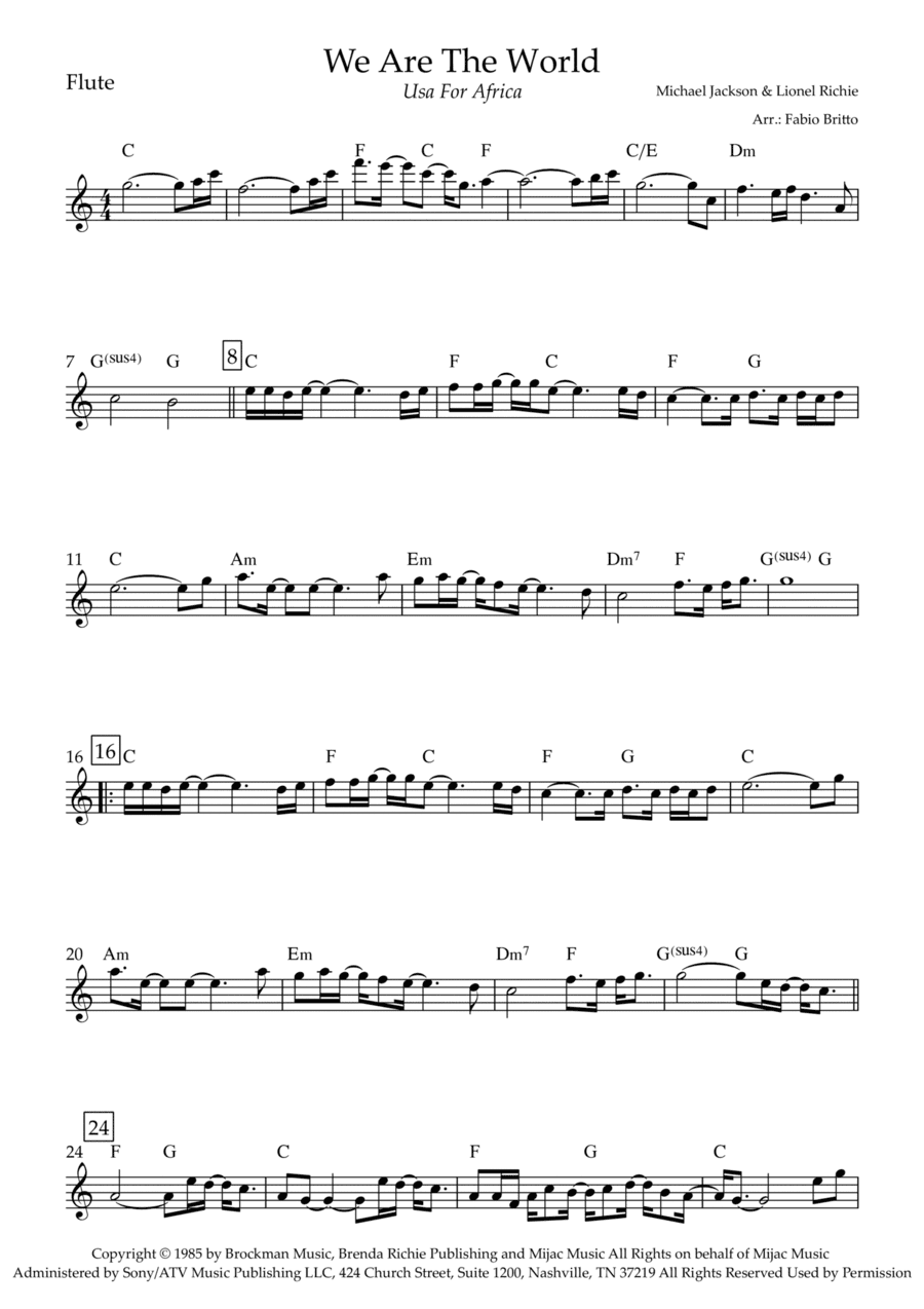 We Are The World (arr. Fabio Britto)