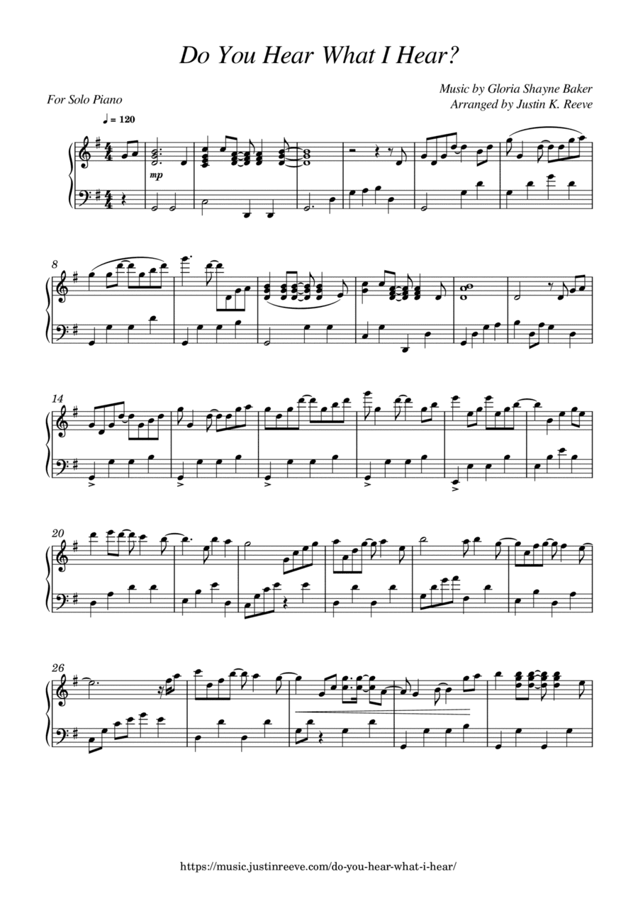 Do You Hear What I Hear (arr. Justin K. Reeve)