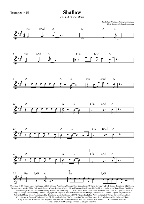 Shallow (arr. Wesley S. SIlva)