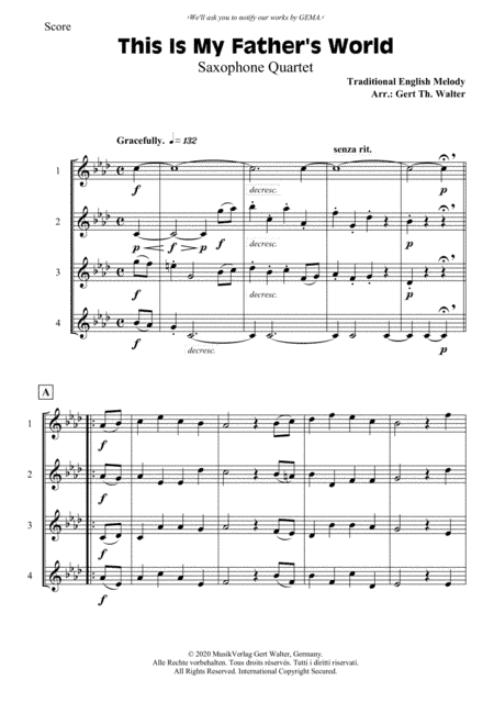 This Is My Father's World (arr. Gert Th. Walter)