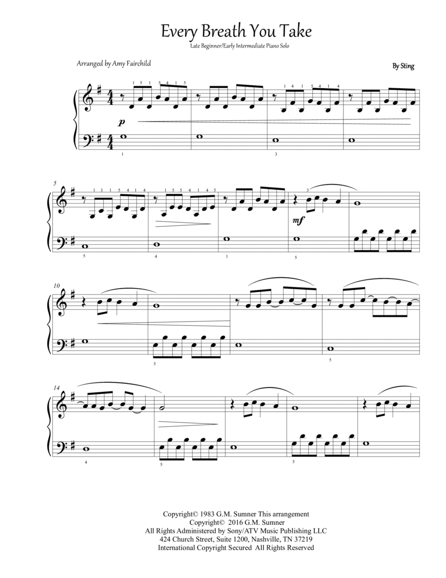 Every Breath You Take (arr. Amy Fairchild)