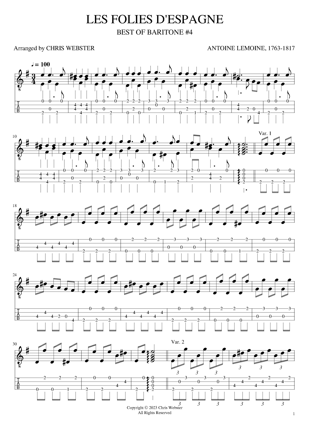 Les Folies d'Espagne (Best of Baritone #4) (arr. Chris Webster)