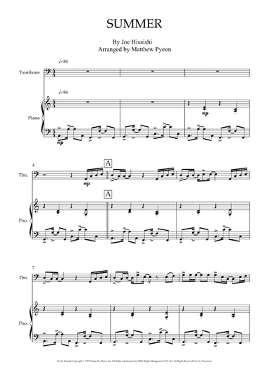 Summer (arr. Matthew pyeon)