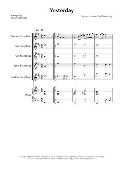 Yesterday (arr. Daniel Nakamura)