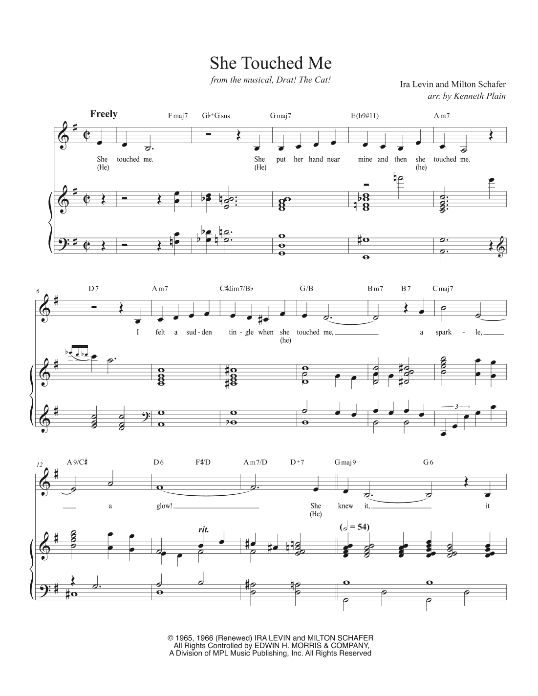 She (he) Touched Me (arr. Kenneth Plain)