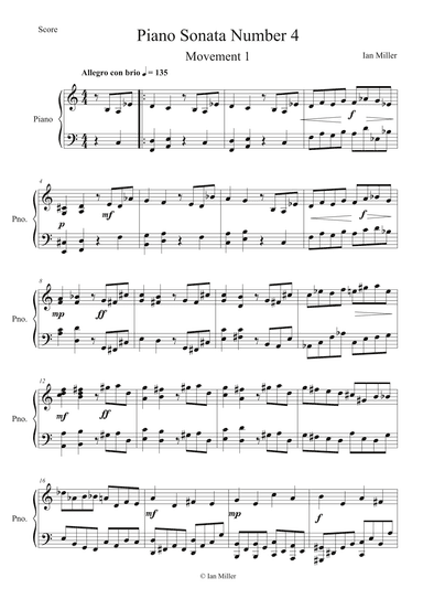 Piano Sonata Number 4, 1st movement