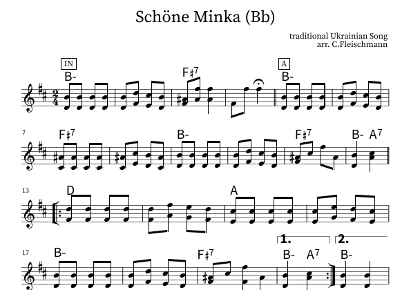 Schöne Minka (arr. Christoph Fleischmann)