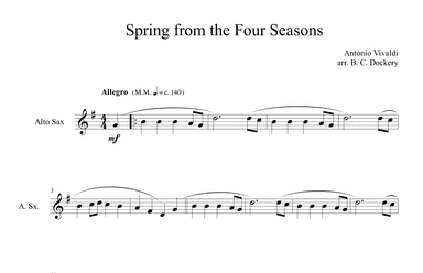 Spring from the Four Seasons (Alto Sax Solo) (arr. B. C. Dockery)