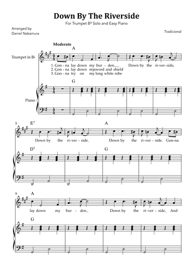 Down By The Riverside (For Trumpet Solo and Easy Piano) (arr. Daniel Nakamura)