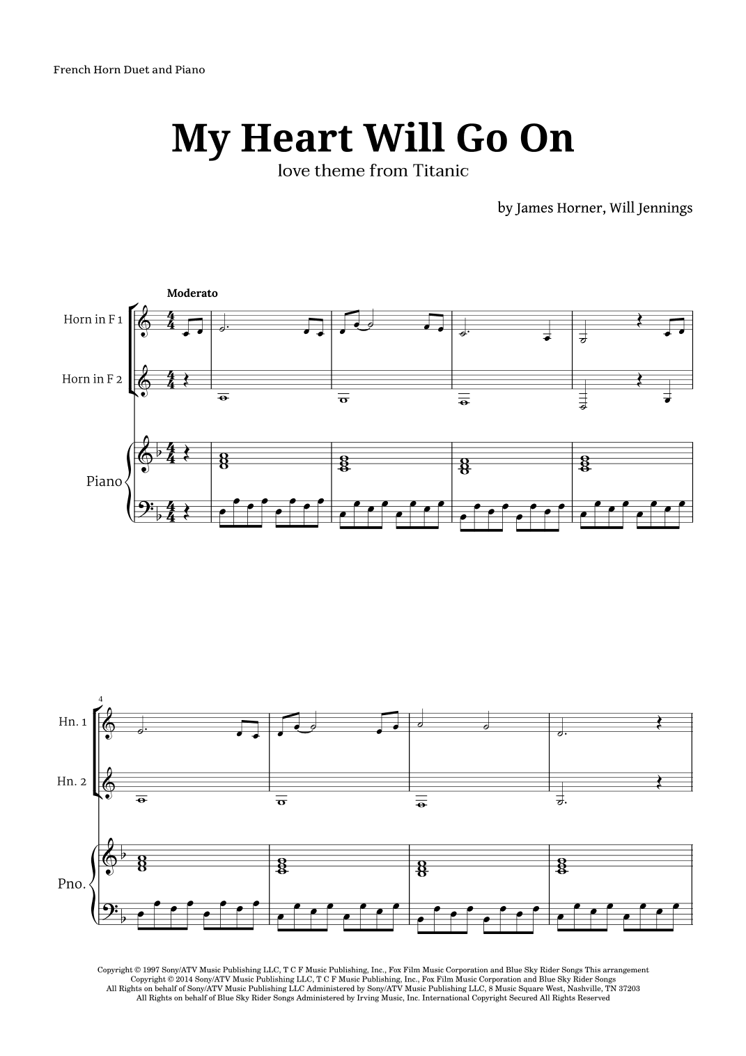 My Heart Will Go On (love Theme From 'titanic') (arr. Langanho)