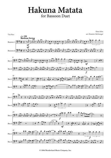 Hakuna Matata (arr. Dominic McGonigal)