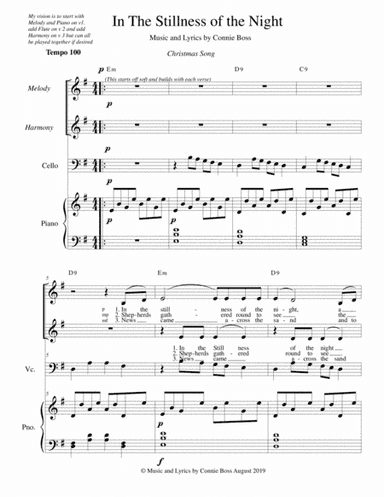 In the Stillness of the Night - Christmas song - cello, vocal duet & piano