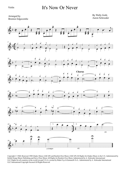 It's Now Or Never (arr. Brenton Edgecombe)