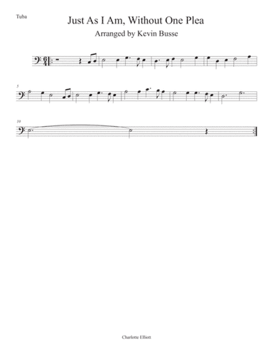 Just As I Am, Without One Plea (Easy key of C) - Tuba (arr. Kevin Busse)