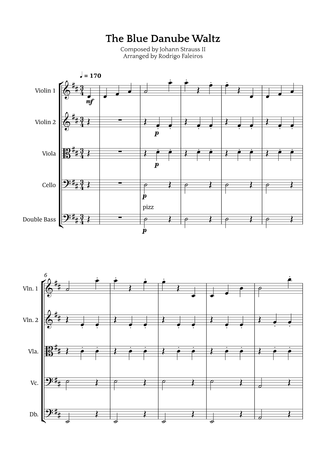 The Blue Danube Waltz (arr. Rodrigo Faleiros)