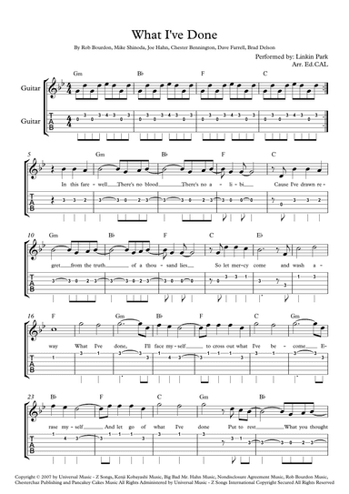 What I've Done (arr. Arr. Ed.CAL)