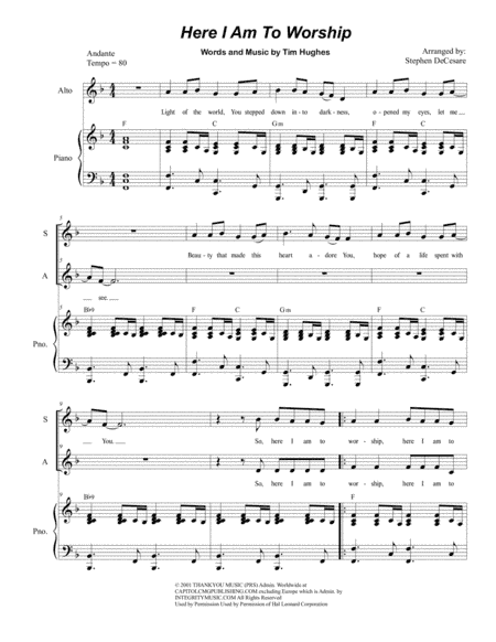 Here I Am To Worship (arr. Stephen DeCesare)
