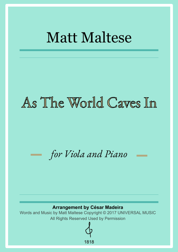 As The World Caves In (arr. César Madeira)