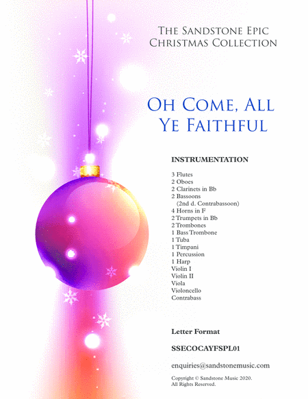 Oh Come All Ye Faithful (Adeste Fideles) (Letter Format) (arr. Sandstone Music)
