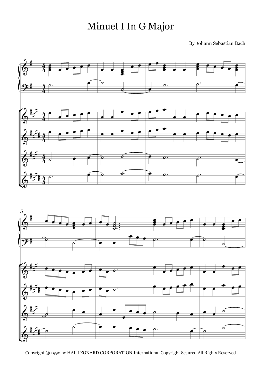 Minuet I In G Major (arr. Fernanda Moura)