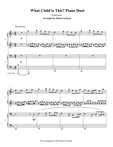 Advanced Christmas Duets for Piano (arr. Brian Lockard)