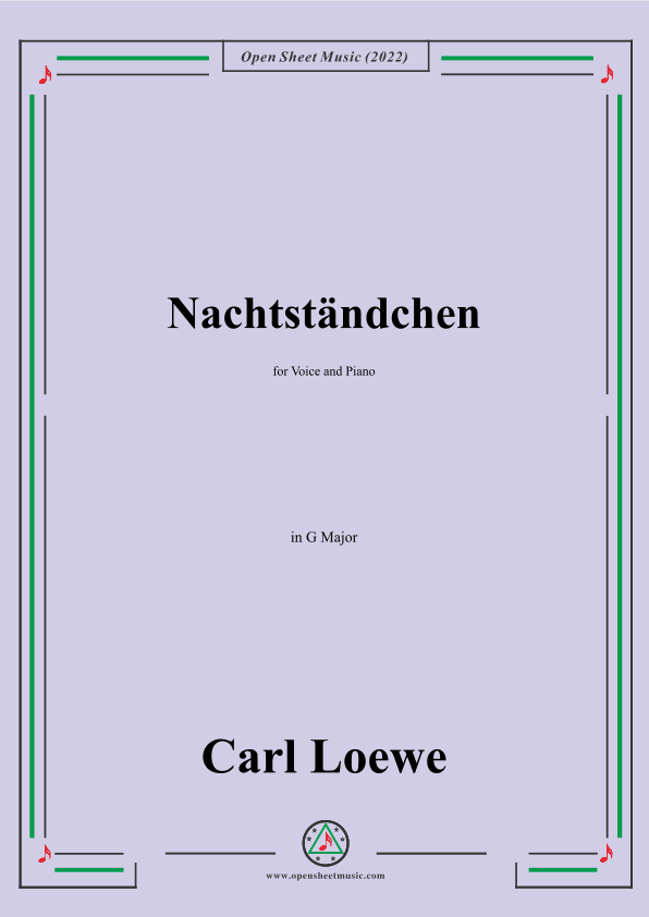 Loewe-Nachtständchen,in G Major,for Voice and Piano (arr. OSM Press)