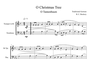 O Christmas Tree (O Tannenbaum) for Trumpet and Trombone Duet (arr. B. C. Dockery)