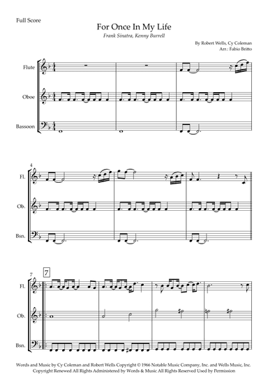 For Once In My Life (arr. Fabio Britto)