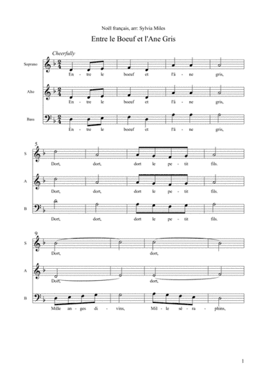 Entre le Boeuf et l'Ane Gris (arr. Sylvia Miles)