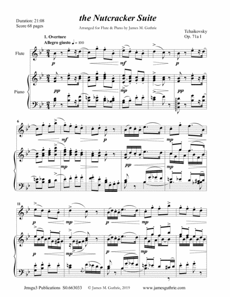Tchaikovsky: The Complete Nutcracker Suite for Flute & Piano (arr. James M. Guthrie, ASCAP)