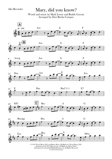 Mary, Did You Know? (arr. Davi Rocha Campos)