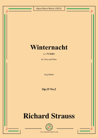 Richard Strauss-Winternacht,in g minor,Op.15 No.2,from 5 Lieder (arr. Open Cloud)
