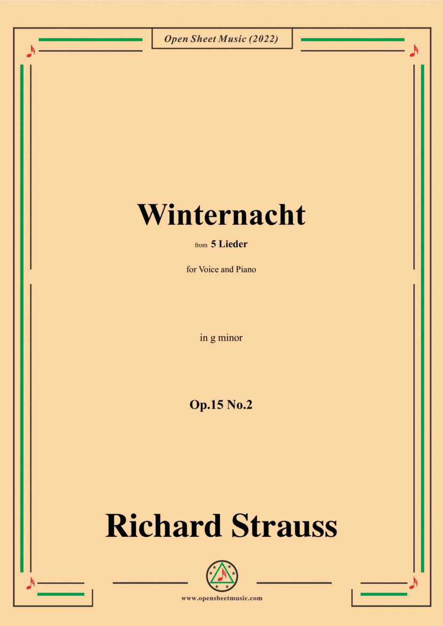 Richard Strauss-Winternacht,in g minor,Op.15 No.2,from 5 Lieder (arr. Open Cloud)