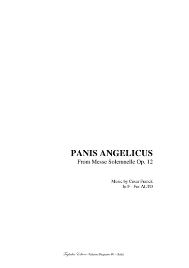 FRANCK - PANIS ANGELICUS - For Alto and Organ (arr. R. Tagliabue)