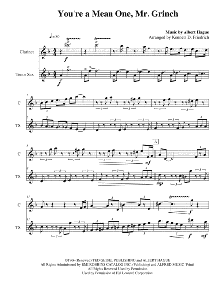 You're A Mean One, Mr. Grinch (arr. Kenneth D. Friedrich)